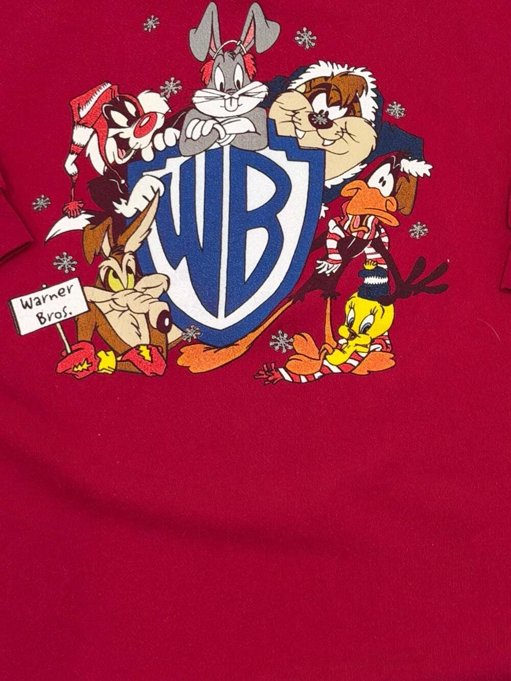 Warner Bros. Looney Tunes Crewneck Sweatshirt One Size Fits Most Red - Picture 2 of 7